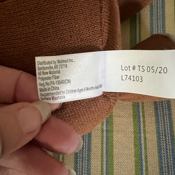 Spark Create Imagine 14” Knit Soft Plush Brown Sloth Stuffed Animal Toy - Picture 4 of 8